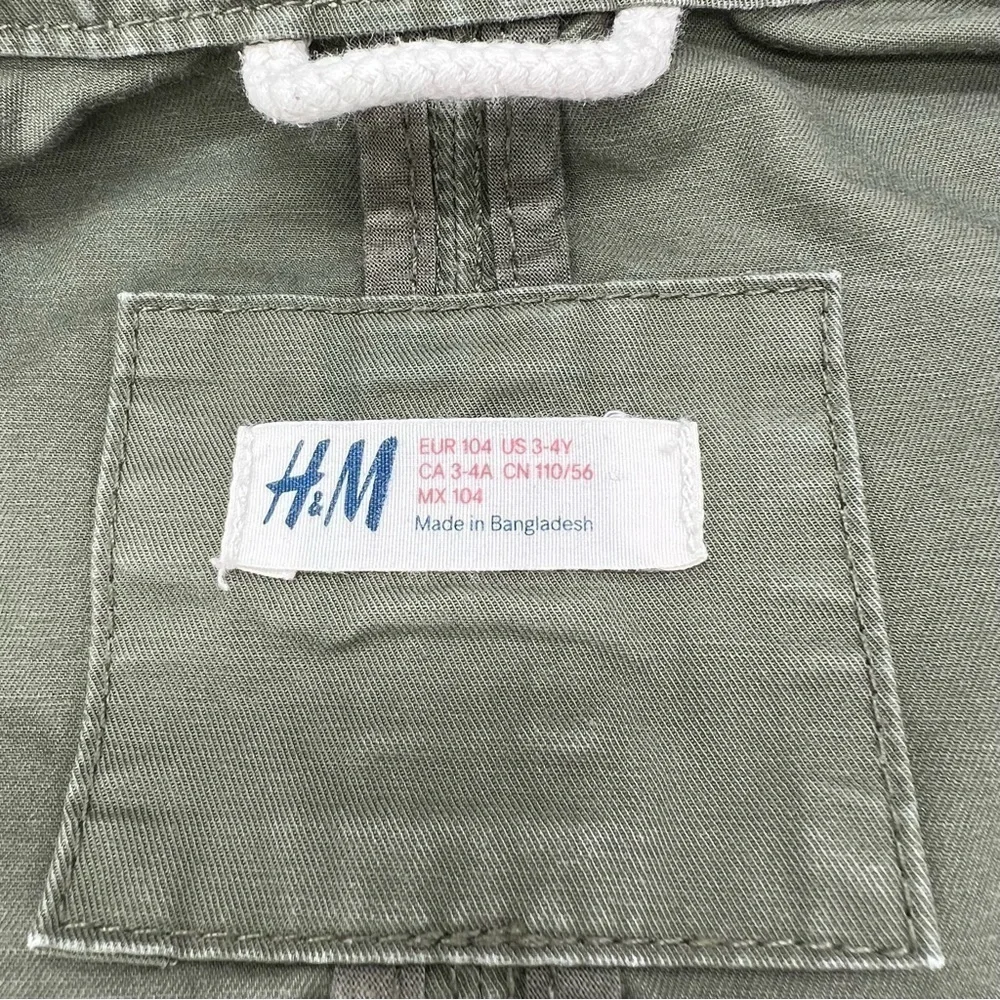 H&M Little Kids Field Jacket Army Olive Green Size 3Y-4Y